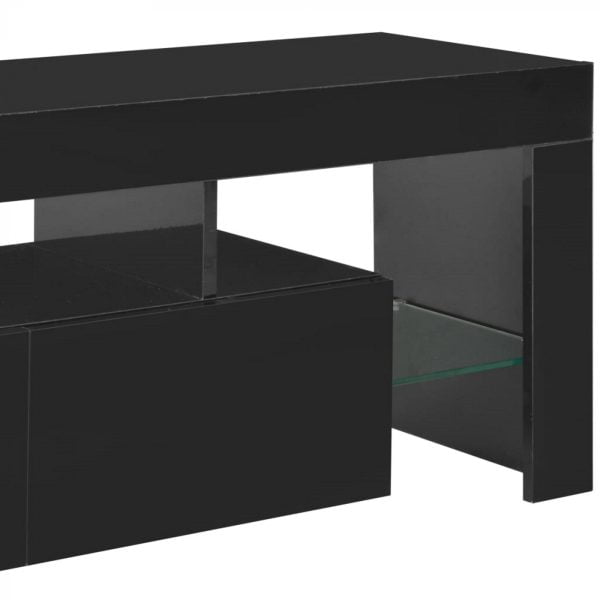 Meuble TV Hugo - avec éclairage Led - largeur 140 cm - noir - VDD World