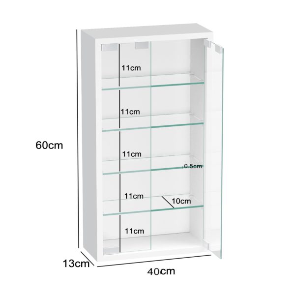 VDD Vitrine murale suspendue debout - 40 x 60 x 13 cm - VDD World