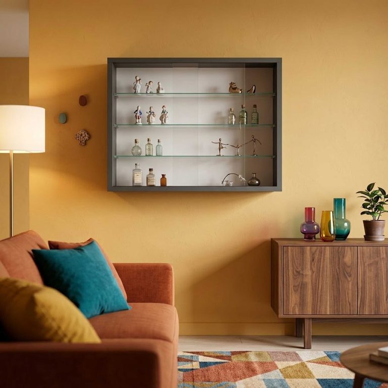 VDD Vitrine murale suspendue debout - portes coulissantes - 50 x 40 x 13 cm - image alternative