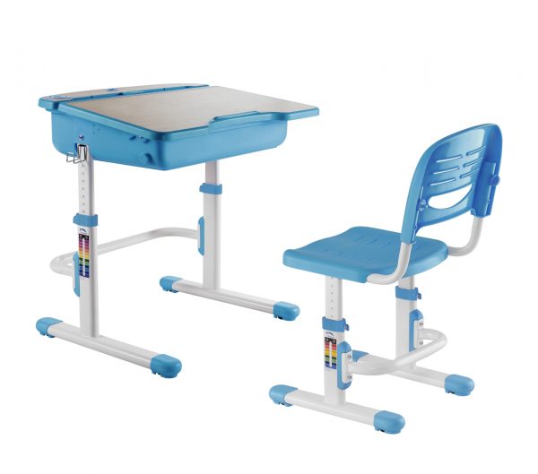 Bureau pour enfants avec chaise de bureau - réglable en hauteur de manière ergonomique - VDD World