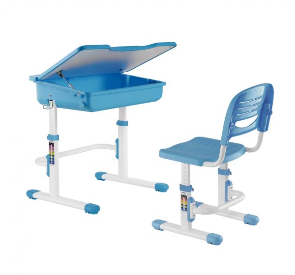 Bureau pour enfants avec chaise de bureau - réglable en hauteur de manière ergonomique - VDD World