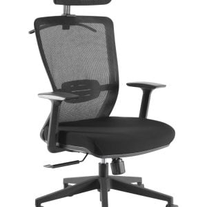 Chaise de bureau confort - chaise de bureau - ergonomiquement réglable - tissu mesh - noir