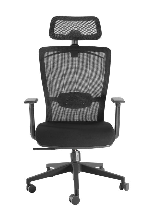 Chaise de bureau confort - chaise de bureau - ergonomiquement réglable - tissu mesh - noir - VDD World