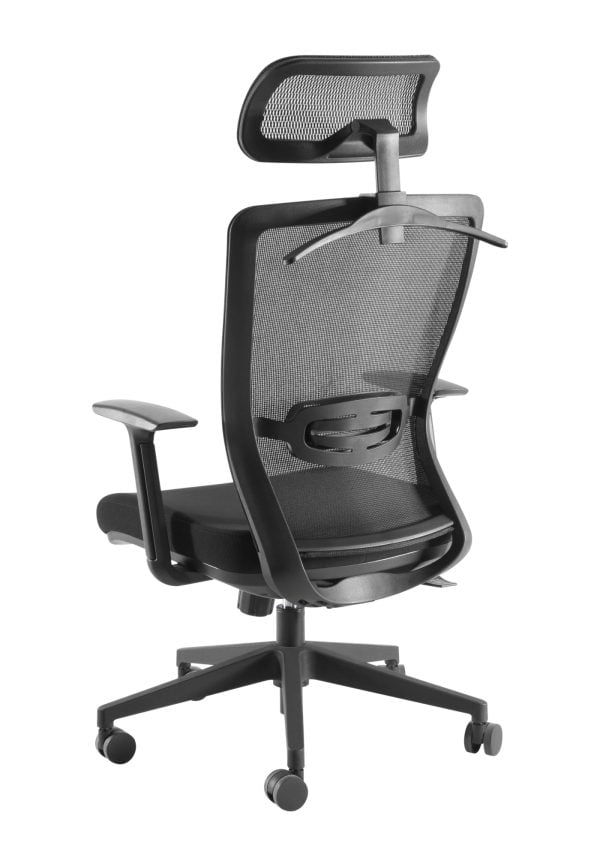 Chaise de bureau confort - chaise de bureau - ergonomiquement réglable - tissu mesh - noir - VDD World