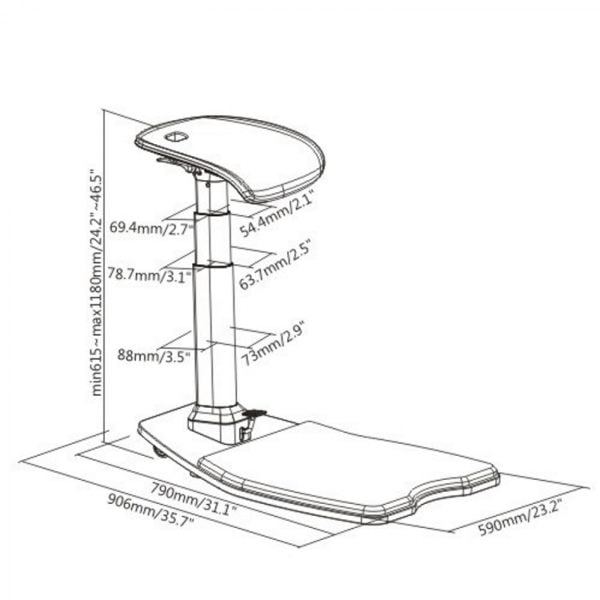 Tabouret de bureau ergonomique - tabouret assis-debout - VDD World