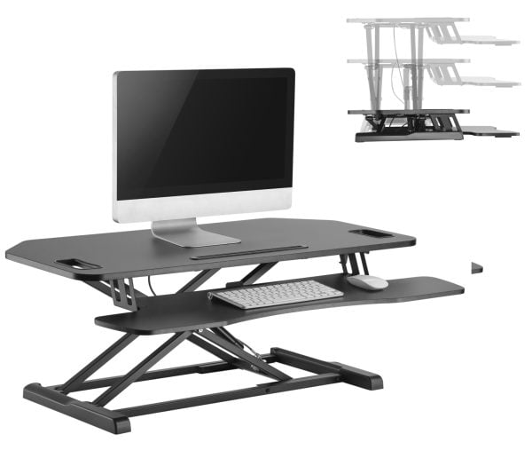 Rehausseur de bureau assis stand de travail - bureau réglable en hauteur - 95 cm de large - VDD World