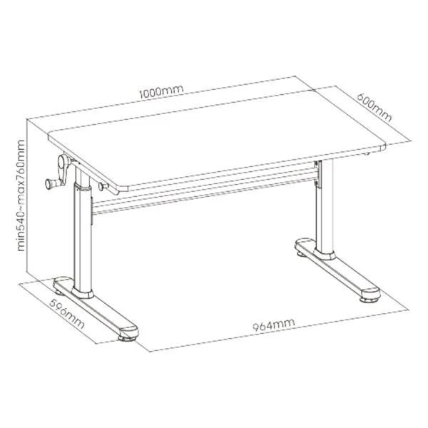 Table à dessin de bureau pour enfants - réglable en hauteur ergonomique - table d'école - VDD World