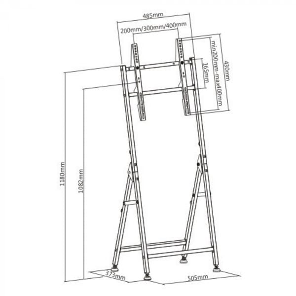 Meuble TV pliable - support tableau blanc - écran jusqu'à 55 pouces - VDD World