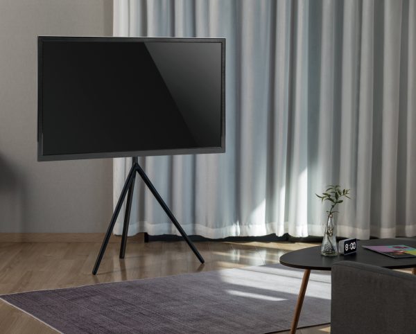 Meuble TV trépied chevalet design studio - rotatif - jusqu'à 65 pouces - VDD World