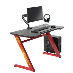 Bureau de jeu informatique bureau de jeu Thomas rouge noir idéal pour votre configuration de jeu