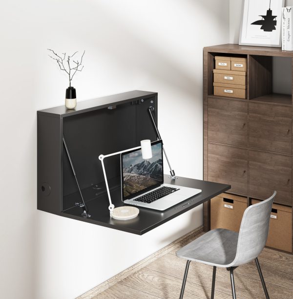 Bureau mural - bureau suspendu flottant fixé au mur - pliable - gain de place - VDD World