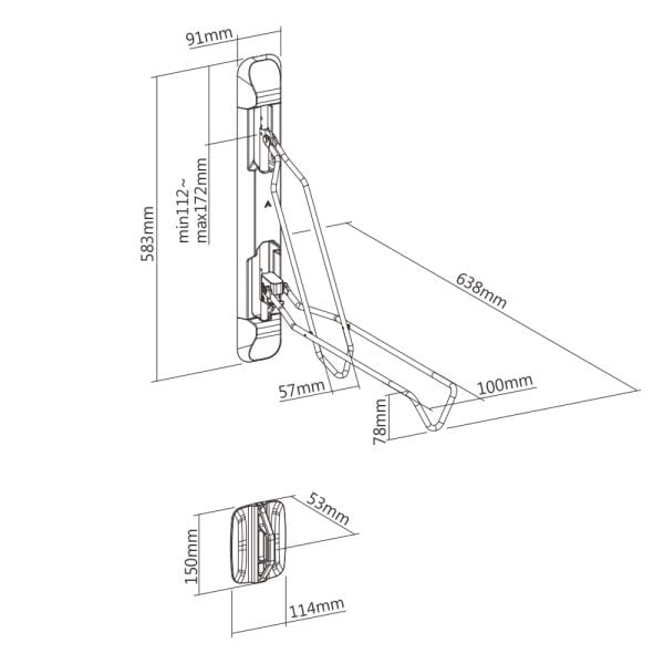 Support mural pour vélo - système de suspension de vélo - gain de place - VDD World