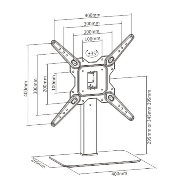 Meuble TV - meuble TV - modèle de table - rotatif - VDD World