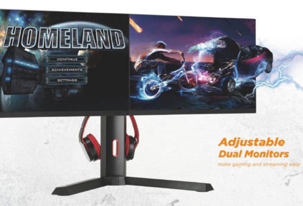 Moniteur de jeu standard Thomas pour deux écrans jusqu'à 27 pouces hauteur réglable 180 degrés rotat - VDD World