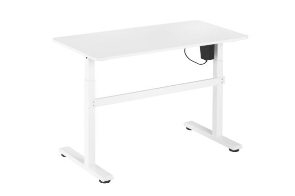Bureau assis debout réglable électriquement en hauteur - 118 x 58 cm - blanc - VDD World