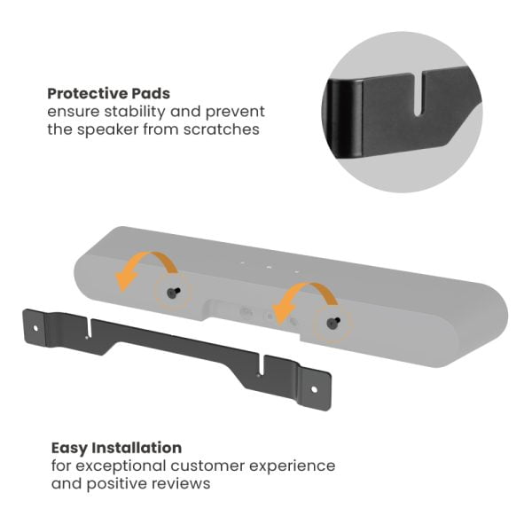 VDD Support mural pour barre de son compatible avec Sonos Ray - montage mural - VDD World