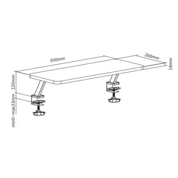 Support de bureau pour moniteur - bras de moniteur de 65 cm de large - VDD World