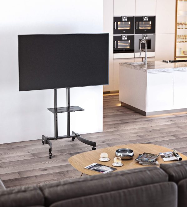 Trépied standard TV - mobile- réglable en hauteur et inclinable - 171 cm de haut - VDD World