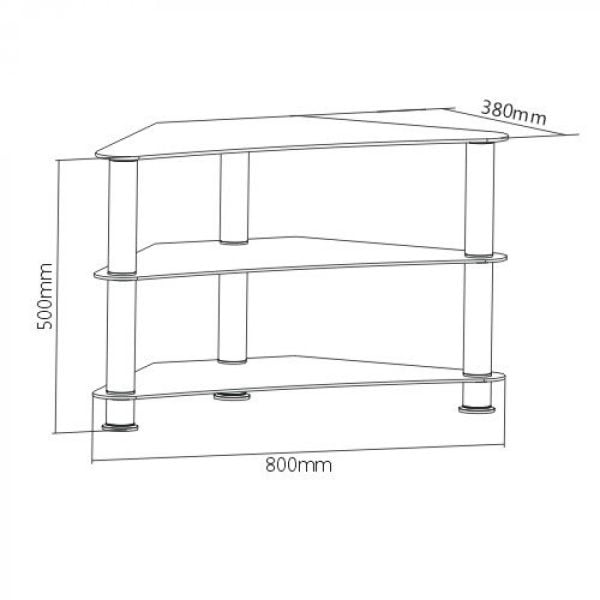 Meuble TV modèle d'angle - meuble buffet hi-fi audio pour le coin - noir - VDD World