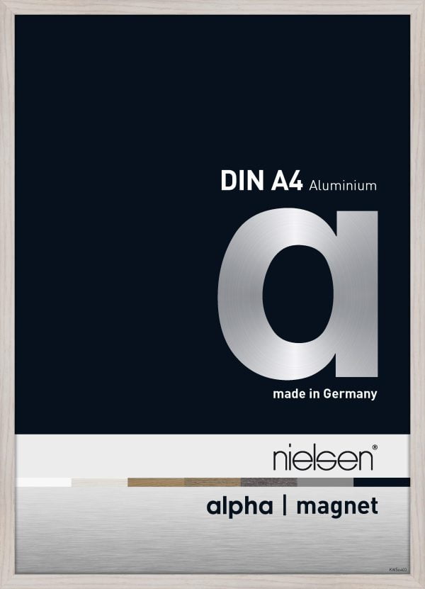 Chargeur frontal interchangeable Nielsen Alpha Magnet aluminium format A4 Whitewash - VDD World