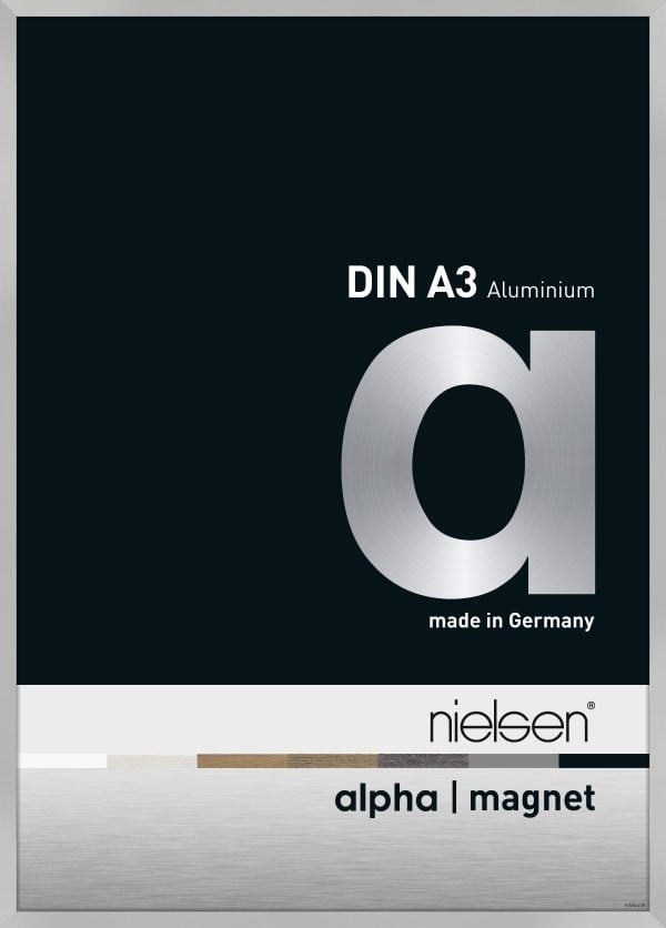 Chargeur frontal interchangeable Nielsen Alpha Magnet aluminium format A3 Argent mat - VDD World