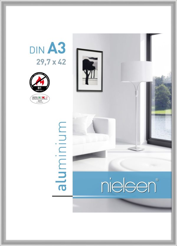 Cadre photo affiche cadre A3 ignifuge ignifuge cadre photo argent aluminium B1 certification DIN 41 - VDD World