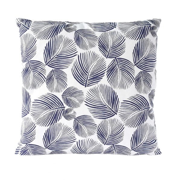 Coussin décoration coussin Feuilles 45 x 45 cm bleu blanc - VDD World