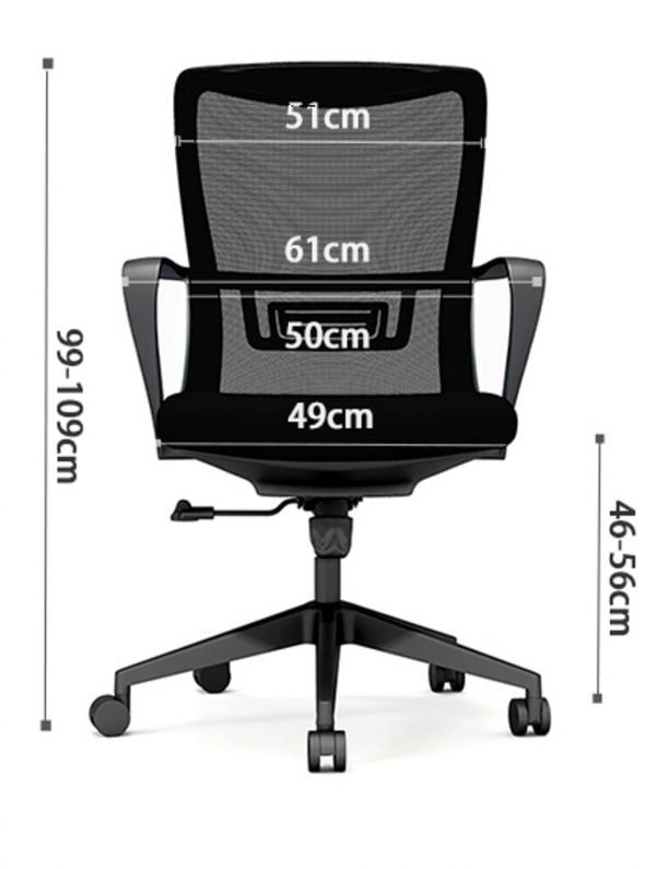 Chaise de bureau - chaise de bureau - réglable en hauteur - ergonomique - gris - VDD World