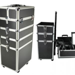 Valise de maquillage - 4 en 1 - Aluminium Noir