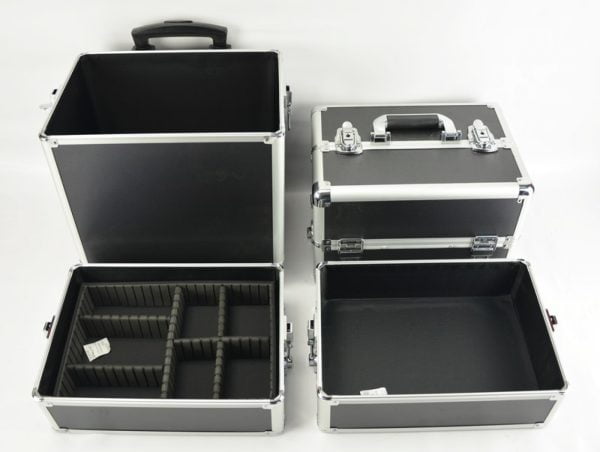 Valise de maquillage - 4 en 1 - Aluminium Noir - VDD World