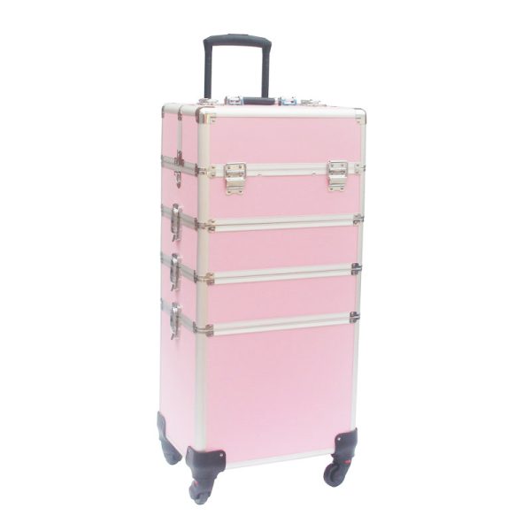 Maquillage Maquillage Valise Cosmétique Chariot Coiffure Beauty Case 4 en 1 Rose - VDD World