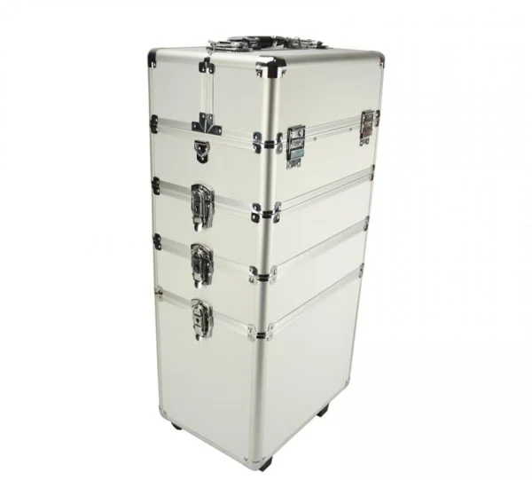 Maquillage Maquillage Valise Cosmétique Chariot Coiffure Beauty Case 4 en 1 Argent - VDD World