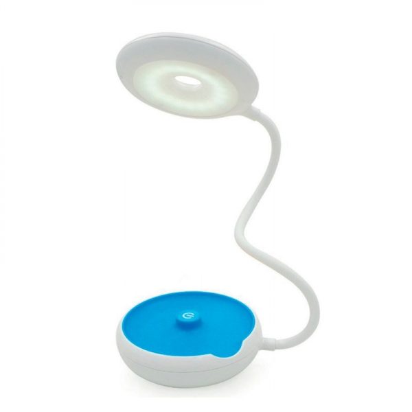 Lampe de bureau portable flexible multifonction LED USB (blanc/bleu) - VDD World