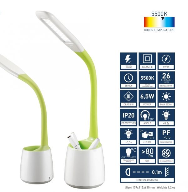 Lampe de bureau LED Lampe de table flexible dimmable - VDD World