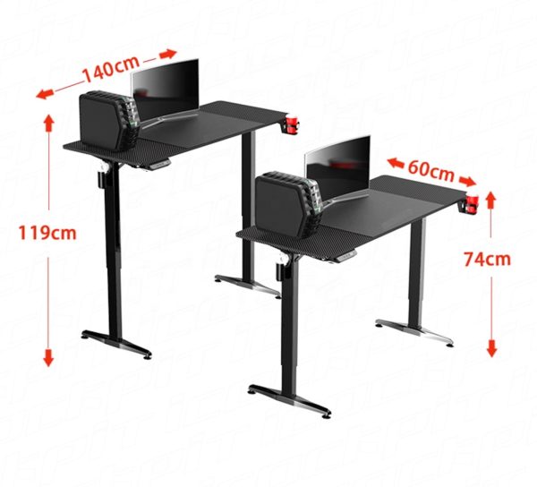 Bureau assis-debout à réglage électrique - 140 x 60 cm - VDD World