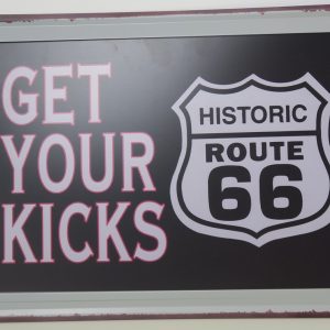 Plaque murale en métal Route 66 Get your Kicks