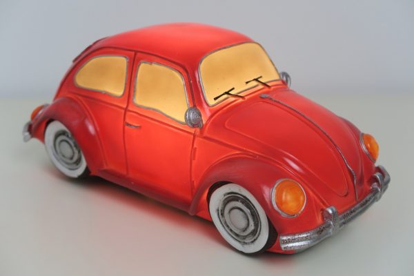 Veilleuse Lampe de table Beetle car rouge - VDD World