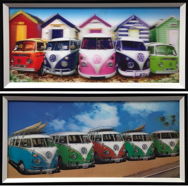 VW volkswagen rétro vintage bus peinture holographique 3D SET de 2 pièces - VDD World