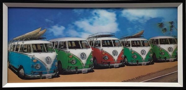 VW volkswagen rétro vintage bus peinture holographique 3D SET de 2 pièces - VDD World