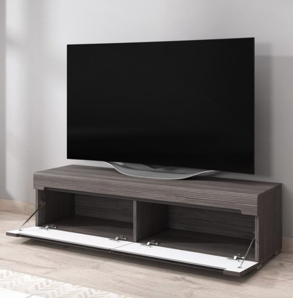 Meuble TV Meuble TV design Taylor 140 cm structure bois gris foncé - VDD World