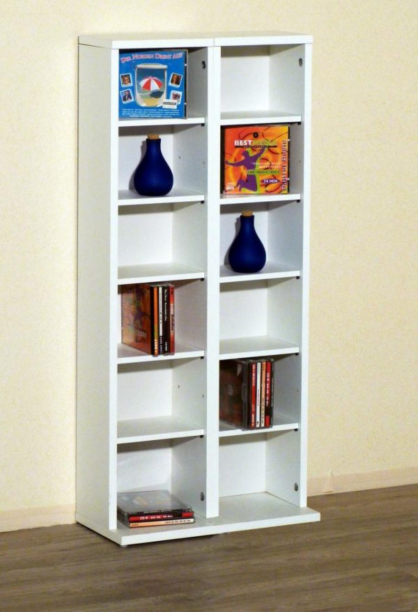 Compartiment armoire CD DVD Milano blanc - VDD World