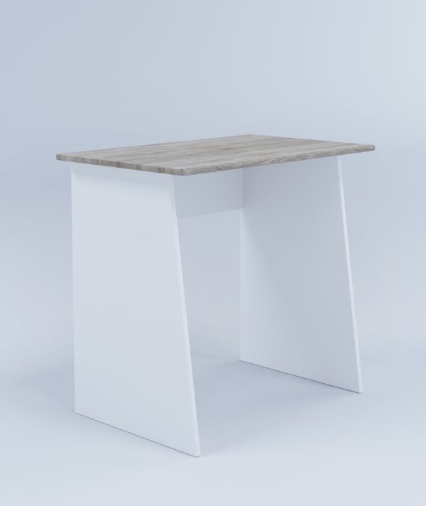 Table d'ordinateur de bureau Masola Mini chêne blanc couleur 80 cm de large - VDD World