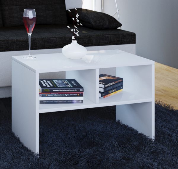 Table d'appoint multifonctionnelle pour ordinateur portable table basse Nachto blanc - VDD World