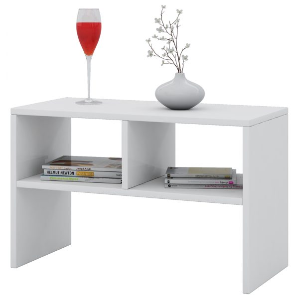 Table d'appoint multifonctionnelle pour ordinateur portable table basse Nachto blanc - VDD World