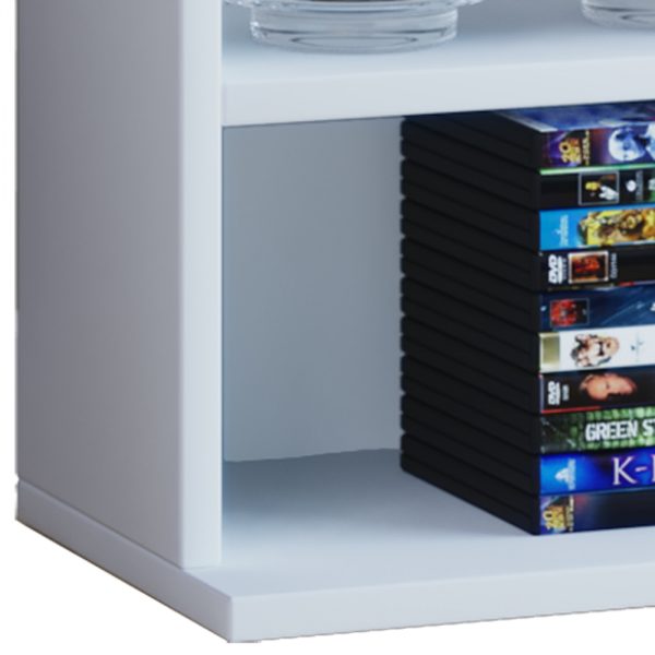 Armoire CD DVD compartiment ouvert Megosa mini blanc - VDD World