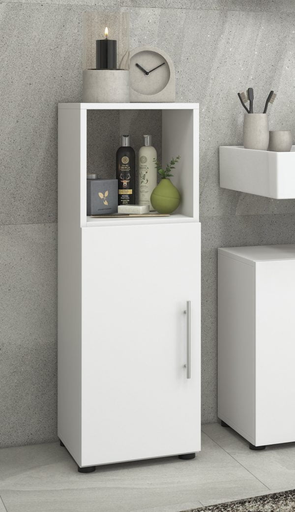 Meuble colonne salle de bain meuble Flandu 160 cm haut blanc - VDD World