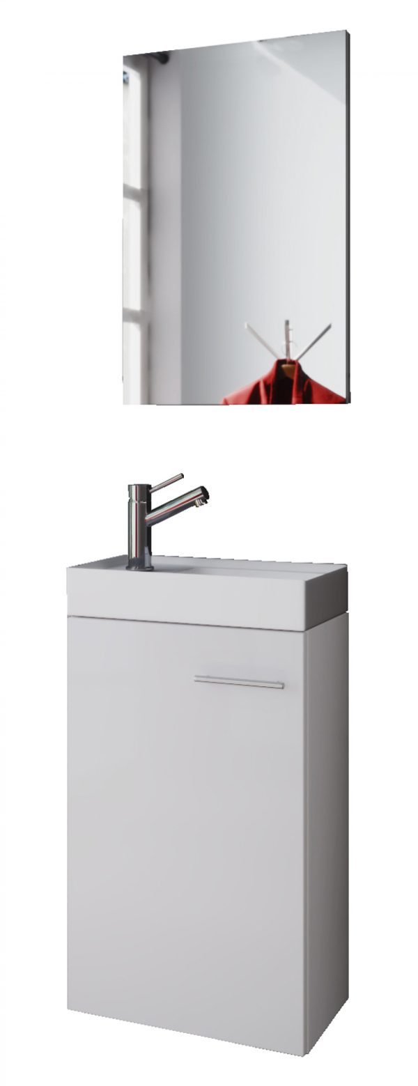 Meuble bas lavabo Meubles Garcia avec lavabo + miroir blanc - VDD World