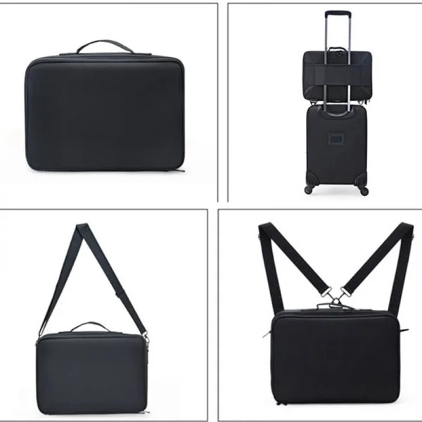 Organisateur de sac à cosmétiques en cuir PU de luxe avec fermeture éclair et fermeture couleur - VDD World FR