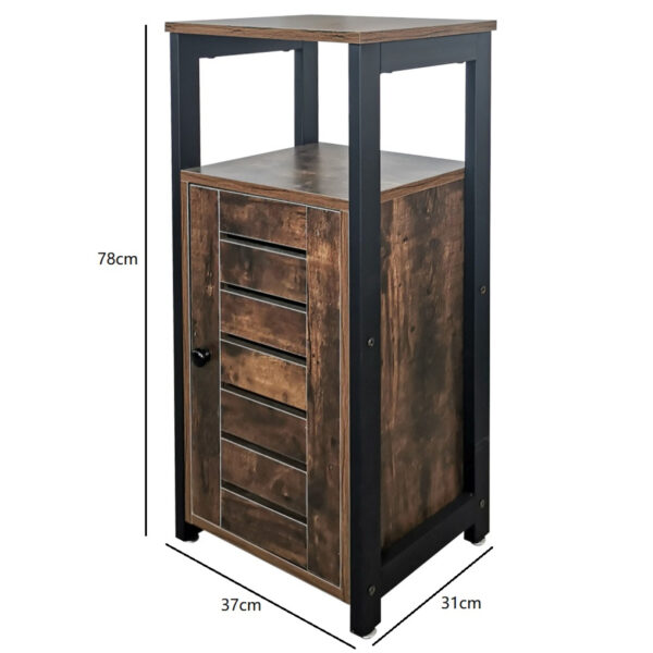 Armoire d'entrée Tough industrielle - table d'entrée - métal noir marron vintage - 78 cm de haut - VDD World