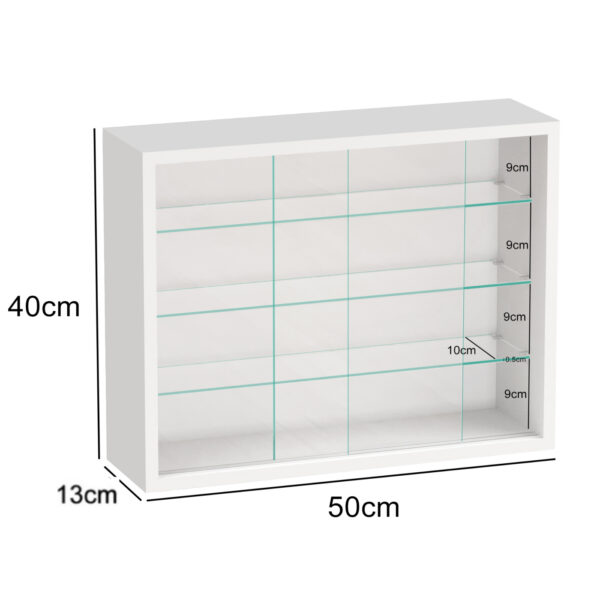 Vitrine murale suspendue sur pied - portes coulissantes - 50 x 40 x 13 cm - VDD World